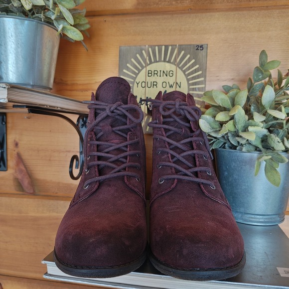 Earth Janel Burnished Suede Leather Lace-Up Combat Ankle Boot A613333 Wide Sz 9 - Picture 5 of 10